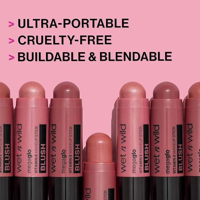 wet n wild MegaGlo Makeup Stick, Buildable Color, Versatile Use, Cruelty-Free & Vegan - Say It Ain't Rose