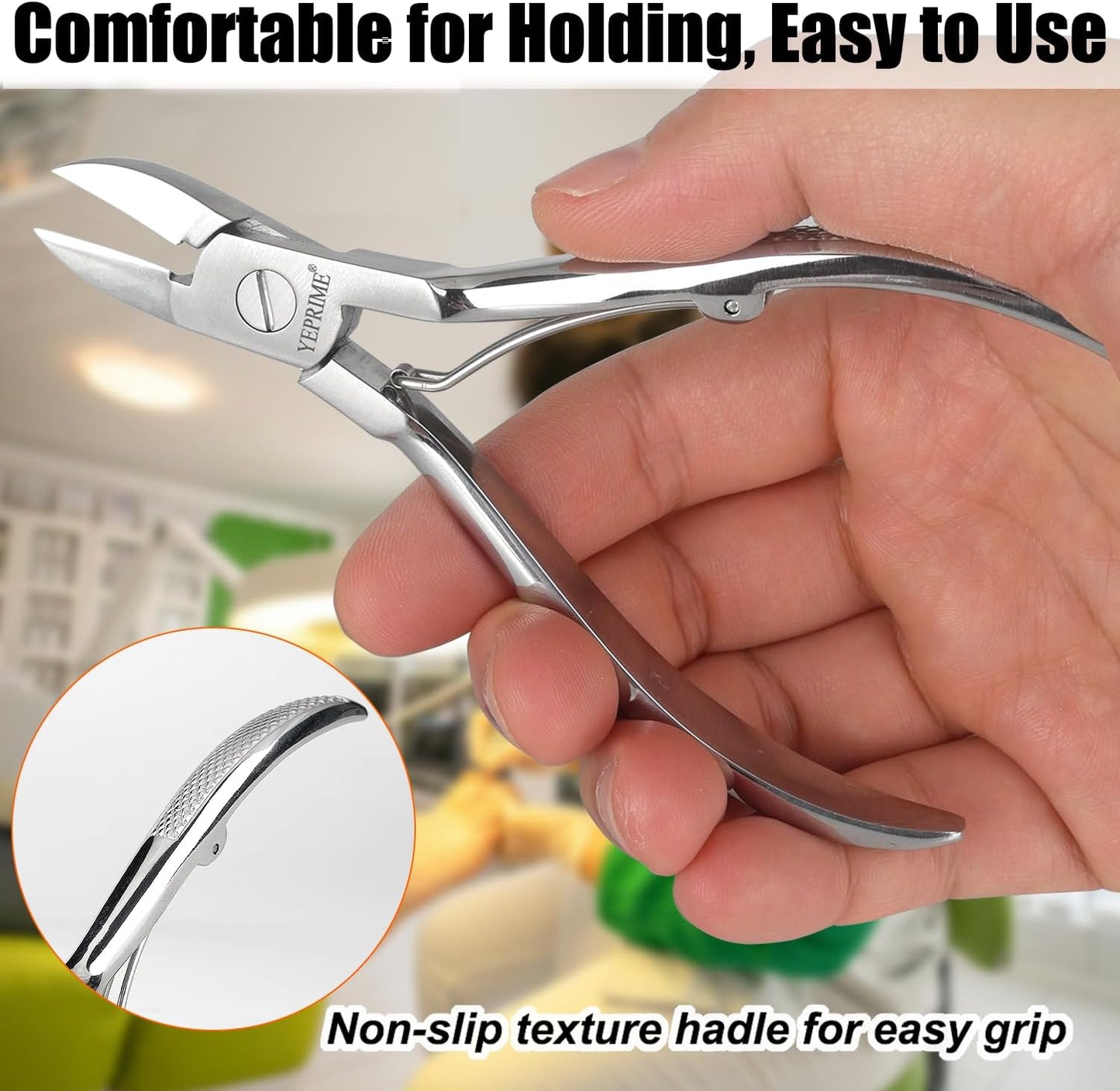 Podiatrist Toenail Clippers, Super Sharp and Wear-resistant Toe Nail Cutters for Thick and Ingrown Nails, Hand Forged Stainless Steel Pedicure Clippers for Men Women Seniors, Curved Blade