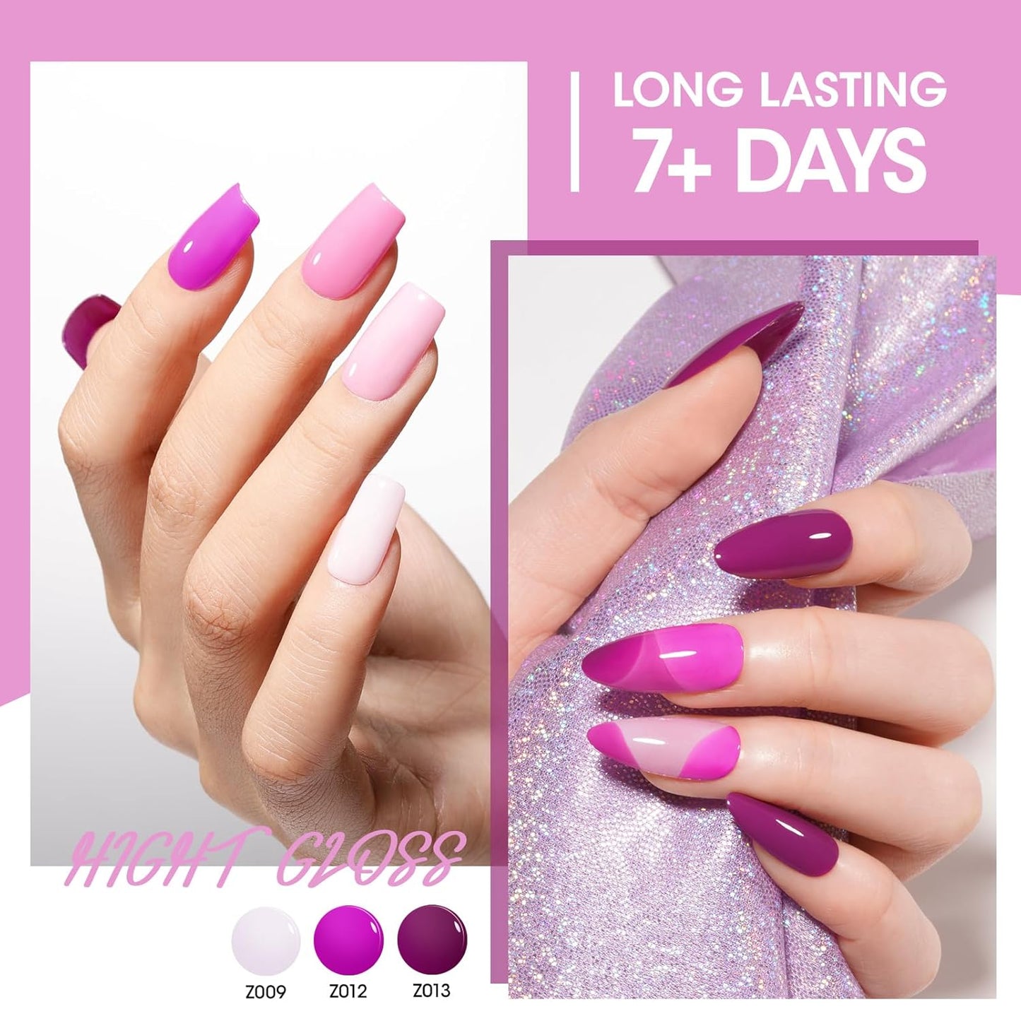 GELLEN Light Purple Nail Polish, Mauve Nail Polish 6 Colors Lavender Purple Set for Girls Women Home Salon Fall Winter, No UV Light Needed, Not UV Gel, Hema Free, Non-toxic