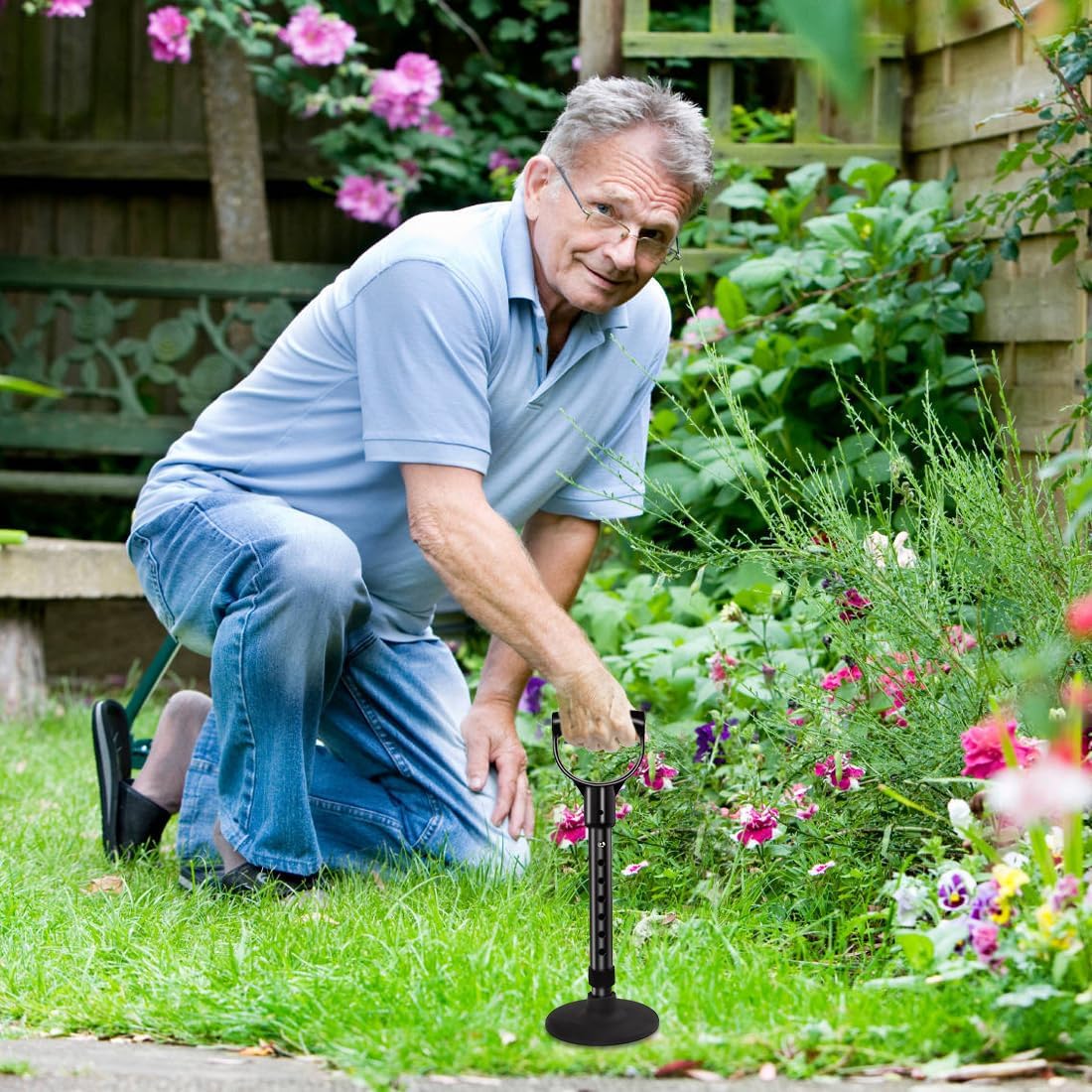 Mobility Aids Tool, Adjustable Mobile Standing Aid, Portable Aid for The Elderly, Device to Assist The Elderly in Getting Up from The Floor or Ground, Suitable for People with Knee Problems