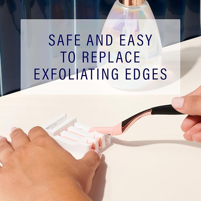 Schick Hydro Silk Dermaplaning Wand, Dermaplaning Tool for Face | Dermaplane Razor for Women Face, Eyebrow Razor, Peach Fuzz Remover, Includes 1 Weighted Metal Handle with 3 Refill Blades