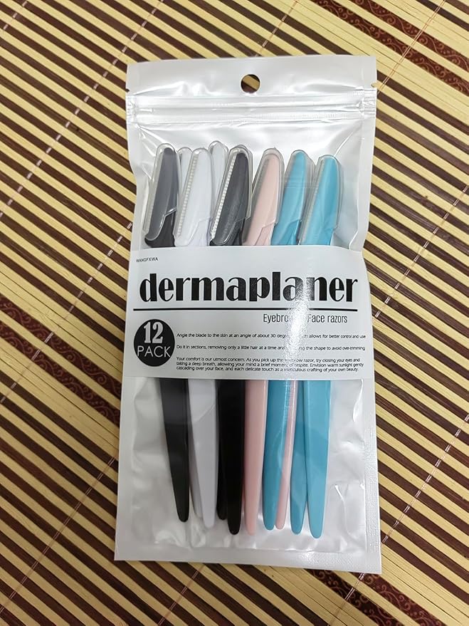 Dermaplane Razor For Women Men Eyebrow Razors Dermaplaning Tool For Face Shaver Home Hair Beauty blade Trimmer Microblades Peach Fuzz Remover micro dermabrasion facial tool 12pcs