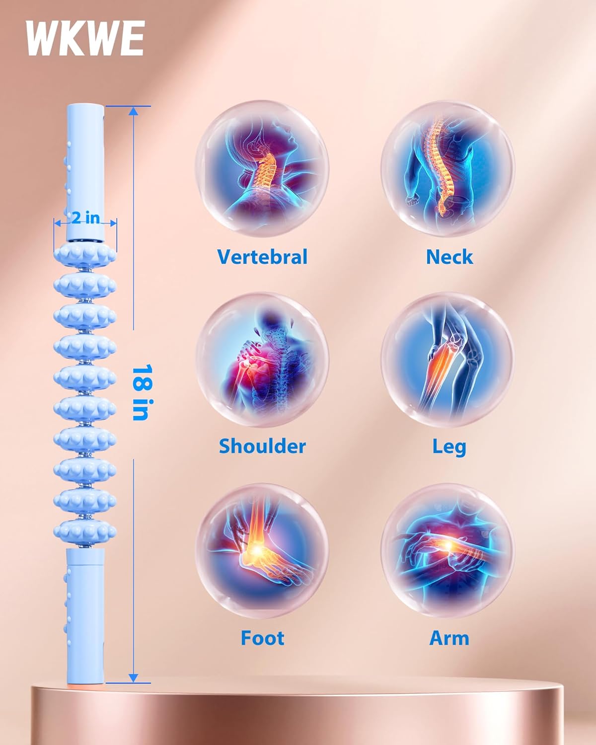 Muscle Roller Stick with Trigger Points - Bendable Body Massage Stick to Help Legs, Back, Neck Recovery, Relief Muscle Soreness, Cramping and Tightness