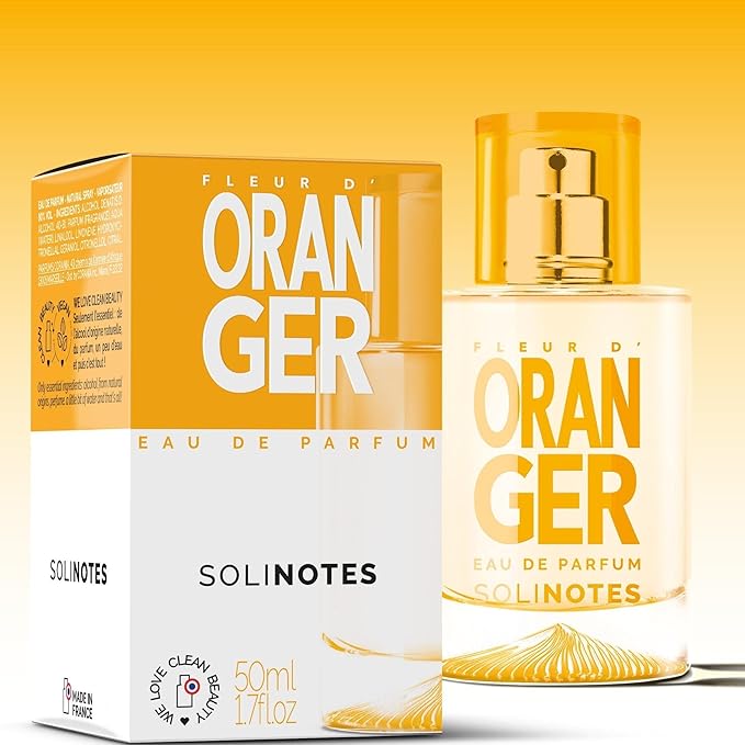 Solinotes Orange Blossom Perfume for Women & Men, 1.7 Fl Oz/ 50 ML Eau De Parfum, Delicate Floral and Soothing Scent with Premium Ingredients - Clean Perfume, Cruelty Free, Vegan, Made in France