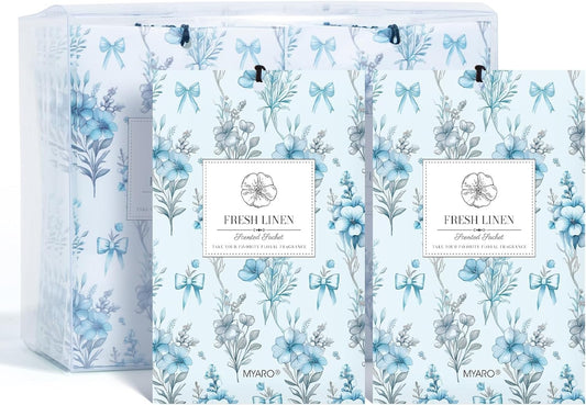 MYARO 20 Packs Fresh Linen Sachets for Drawer and Closet, Long-Lasting Sachets Bags Air Freshener Fresh Scents, Potpourri Bags Home Fragrance for Lover