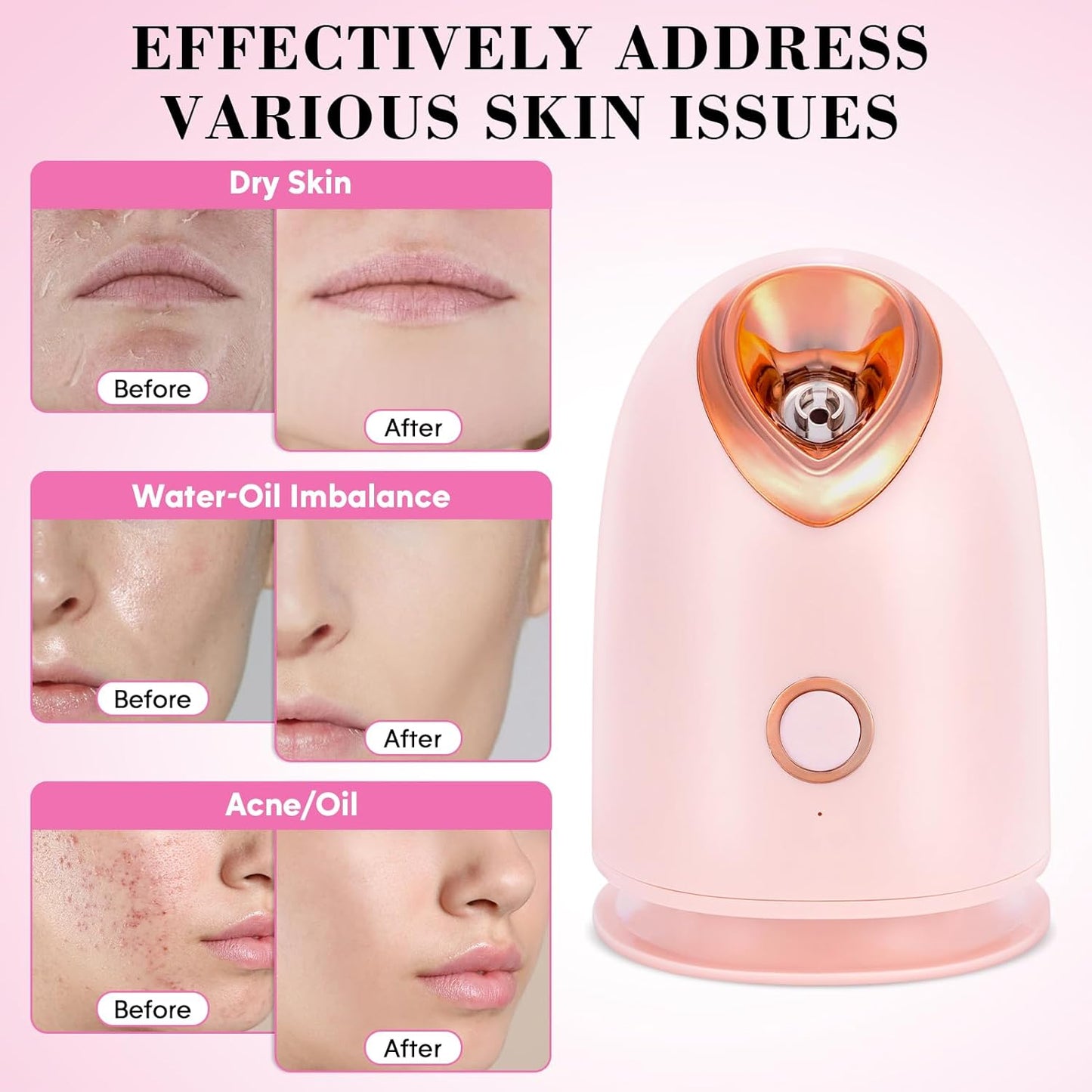 Facial Steamer Spa Kit with 17 Skin Care Tools, Nano Ionic Face Steamer for Deep Cleaning Unclogs Pores, Warm Mist Humidifier Steamer for Face Home Sauna SPA, Self Care Gifts for Women