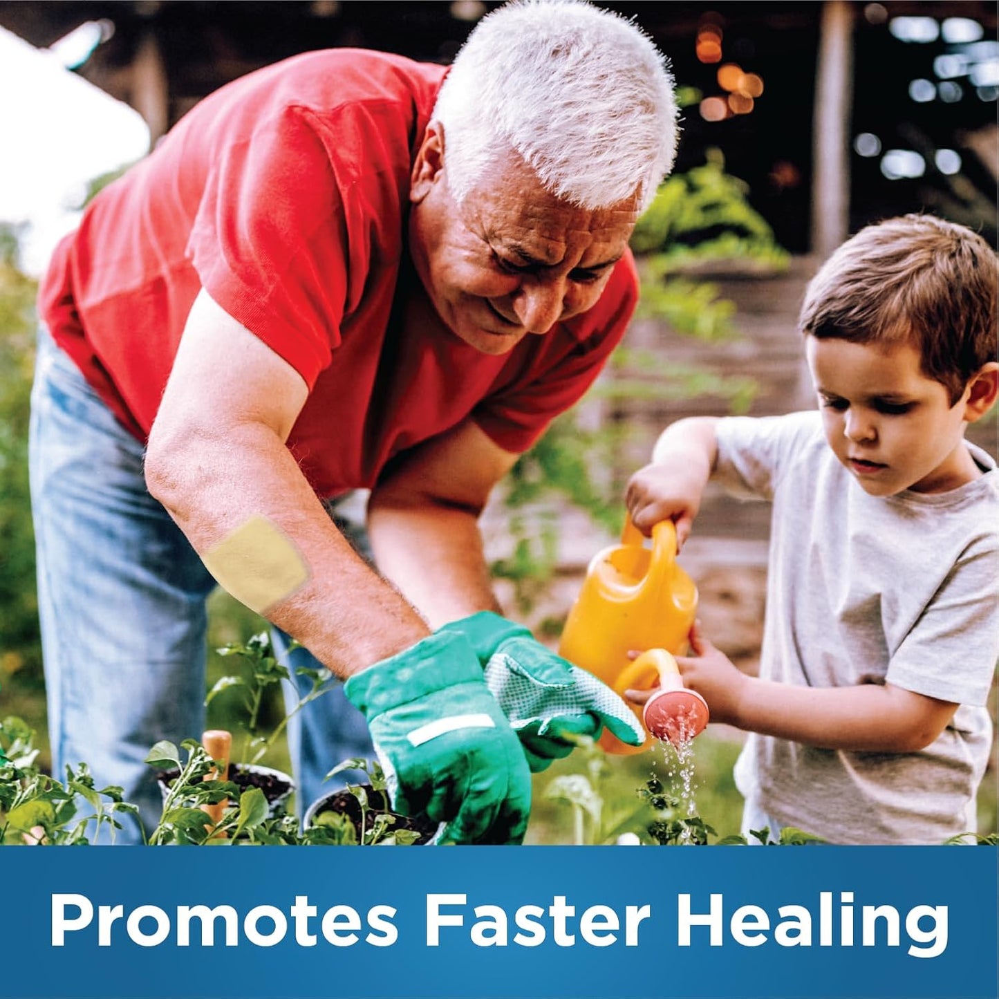 Amazon Basic Care Advanced Fast Healing Hydrocolloid Gel Bandages, Large Wound Dressing, 4 ct