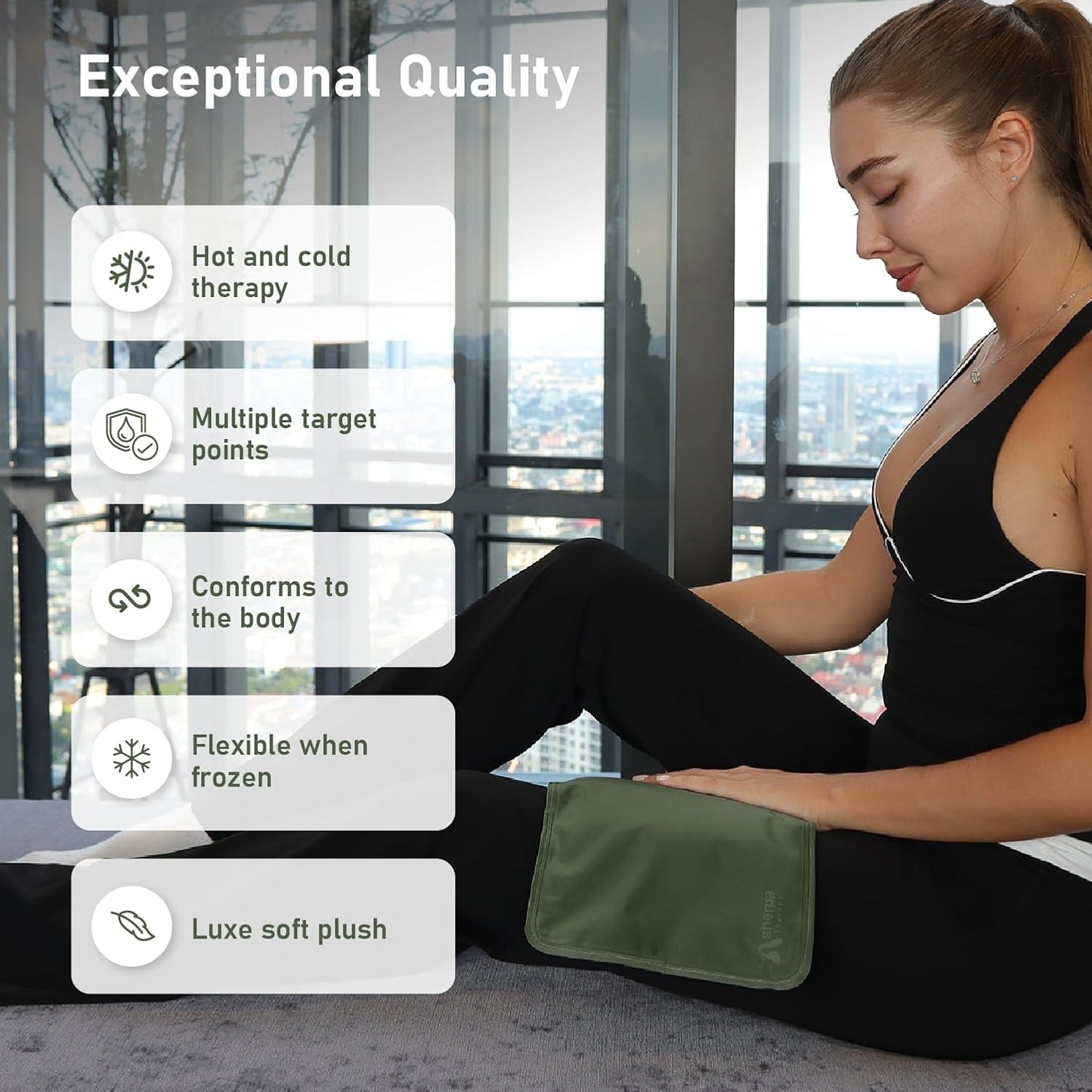 Medium Flexible Gel Ice Packs for Injuries Reusable - Soft Hot and Cold Packs for Injuries for Ankle, Arm, Foot, Leg, Back Pain Relief - 8" x 12" - 2PK - Green