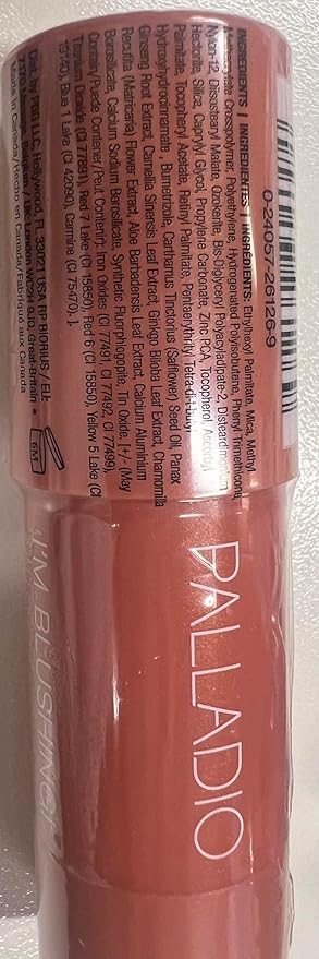 Palladio I'm Blushing 2-in-1 Cheek and Lip Tint, Buildable Lightweight Cream Blush, Sheer Multi Stick Hydrating formula, All day wear, Easy Application, Shimmery, Blends Perfectly onto Skin, Peach