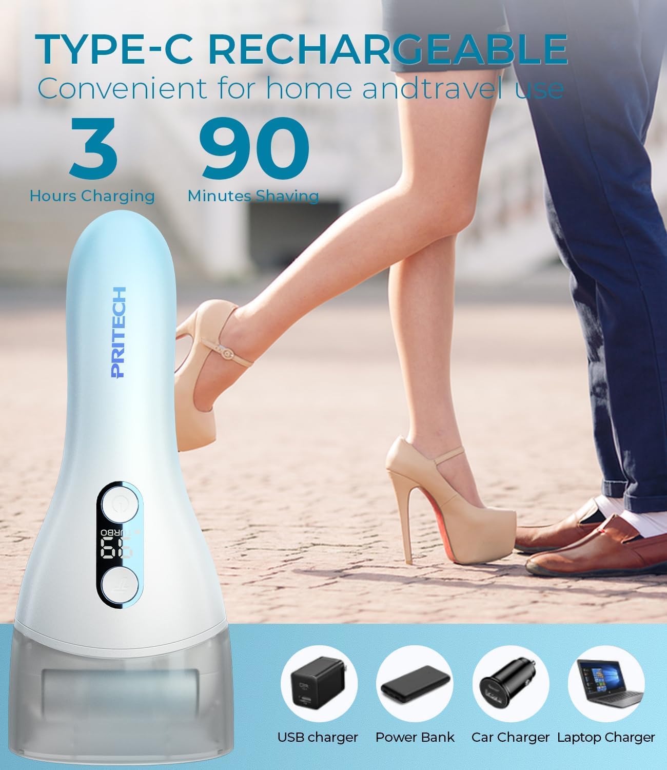 Electric Callus Remover for feet,Rechargeable Foot File Electronic Pedicure Tools Kit for Calloused Removal, Waterproof Electric Foot Scrubber Duty Feet Care for Heels Dead Skin,Blue