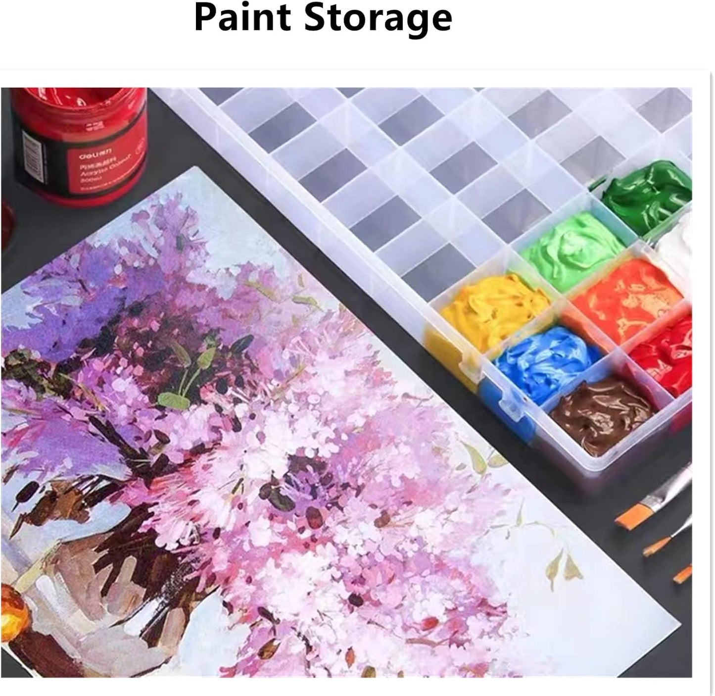 Feadily 1PCS 36 Grids Large Plastic Organizer Box with Dividers, Compartment Organizer Box for Nail Accessories/Screw/Sewing Arts and Oil Paint, Bead Storage Containers 14.9" x 9.2" x 1.9" (Clear)