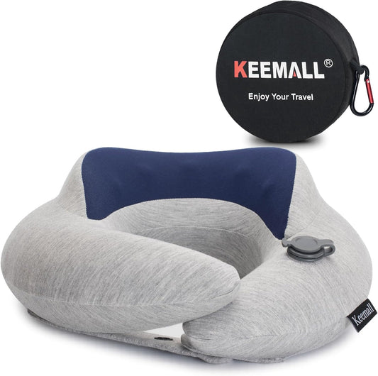 Inflatable Travel Pillow, Upgraded Travel Neck Pillow for Airplane Neck Support Sleeping - 3rd Generation, Double Comfort Plane Pillow - Portable Travel Essentials