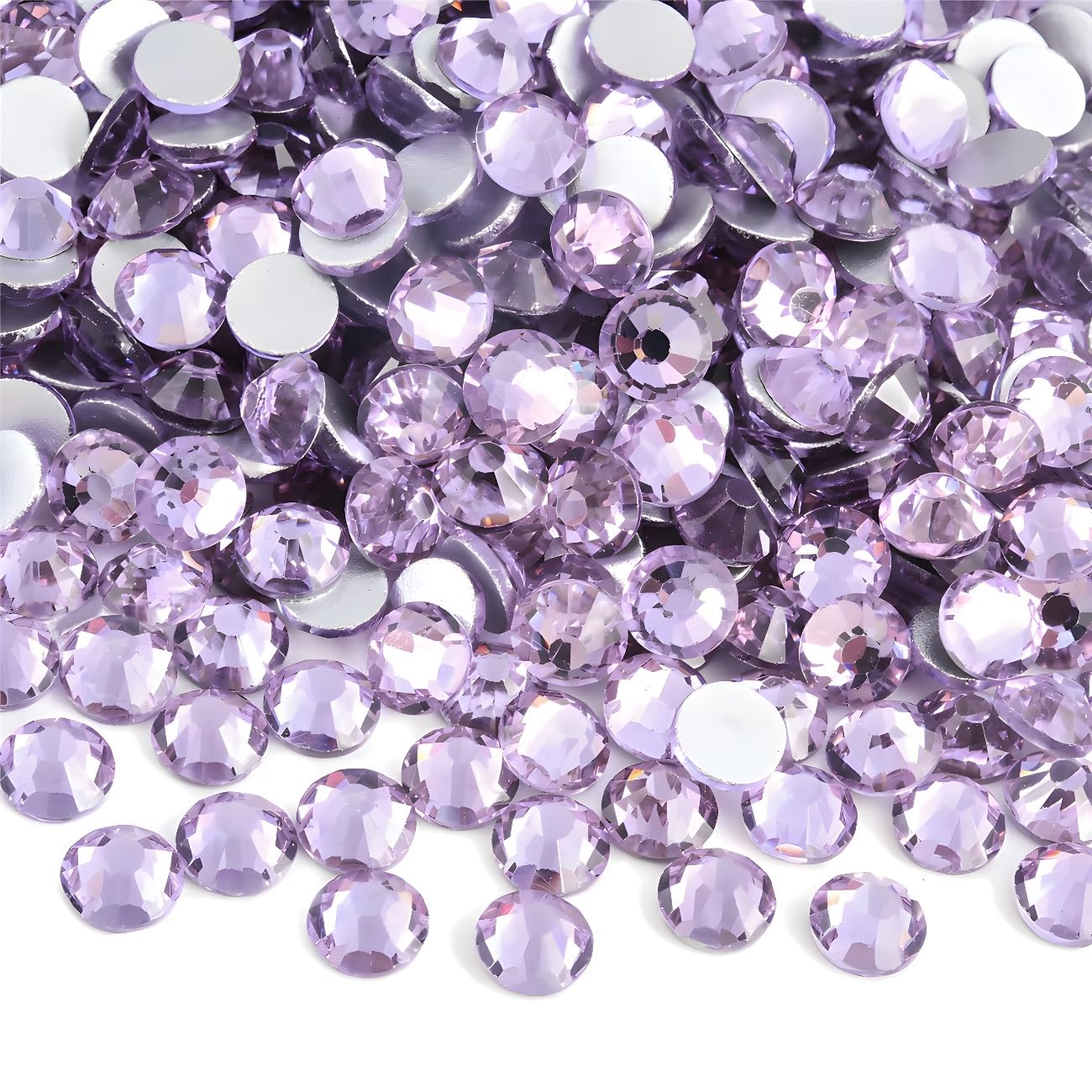 Flatback Rhinestones Round Gems for Nails Art and Crafts 4000Pcs SS6 2mm Glitter Crystals Stone DIY Bags Clothes Shoes (Light Purple)