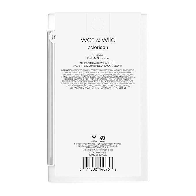 wet n wild Color Icon 10-Pan Eyeshadow Makeup Palette, Yellow Call Me Sunshine, Long Lasting, Shimmer, Metallic, Glittery, Matte, Rich Smooth Pigment, Cruelty Free