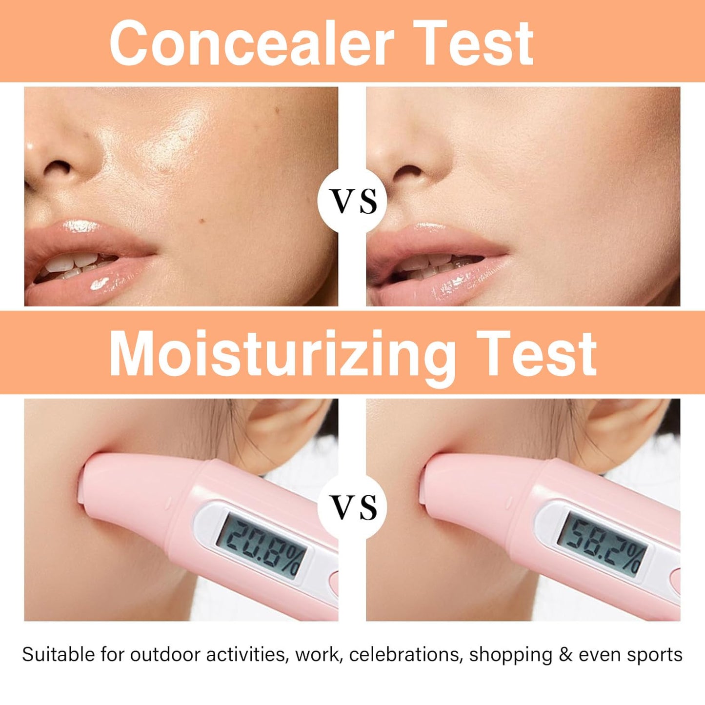 2Pcs Mushroom Head Air Cushion CC Cream, Long Lasting Oil Control BB Cream for All Skin Types, Moisturizing Foundation Face Makeup Set with Foundation Brush （#Natural）