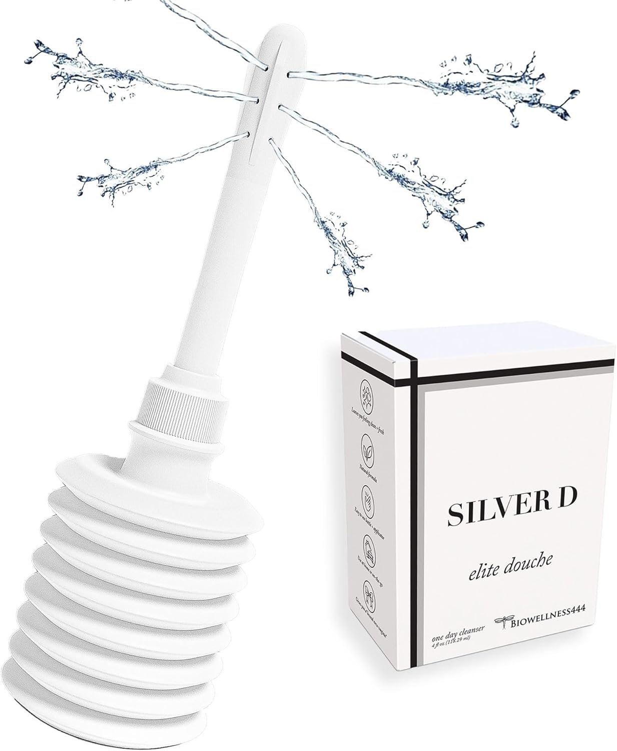 Silver D Elite Vaginal Douche with Colloidal Silver & Tea Tree Oil – Monthly Maintenance 1-Day Cleanser