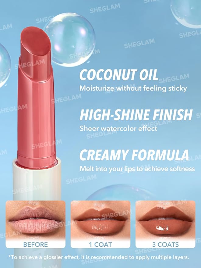 SHEGLAM PoutPerfect Moisturizing Solid Lip Gloss Non Sticky Lipstick with Coconut Oil - Sepia Kiss