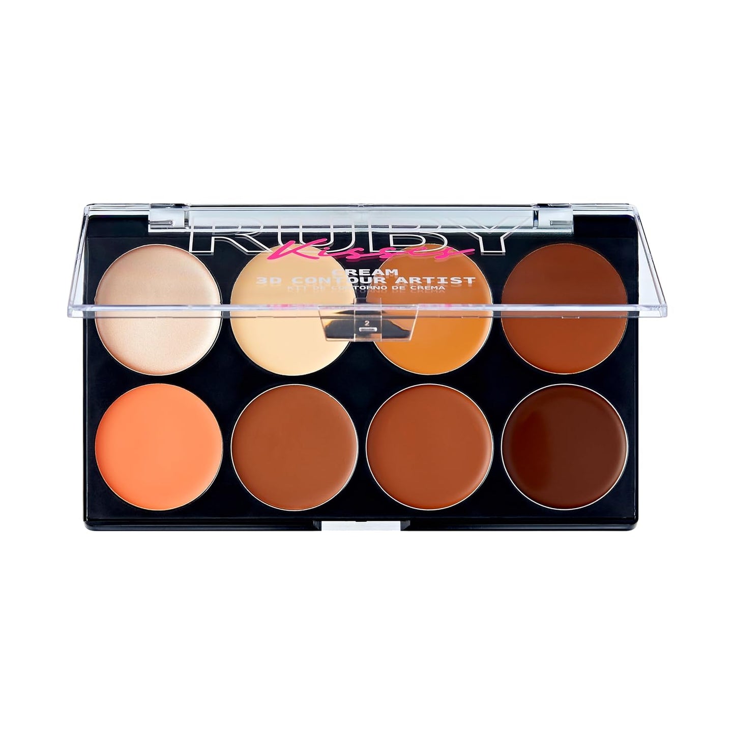 Ruby Kisses Flawless Finish with 3D Contour Cream Makeup Palette – Lightweight, Multi-Palette, Contouring Foundation, Creamy, Sculpt &Highlighting, Define Cheekbones (Dark Medium)