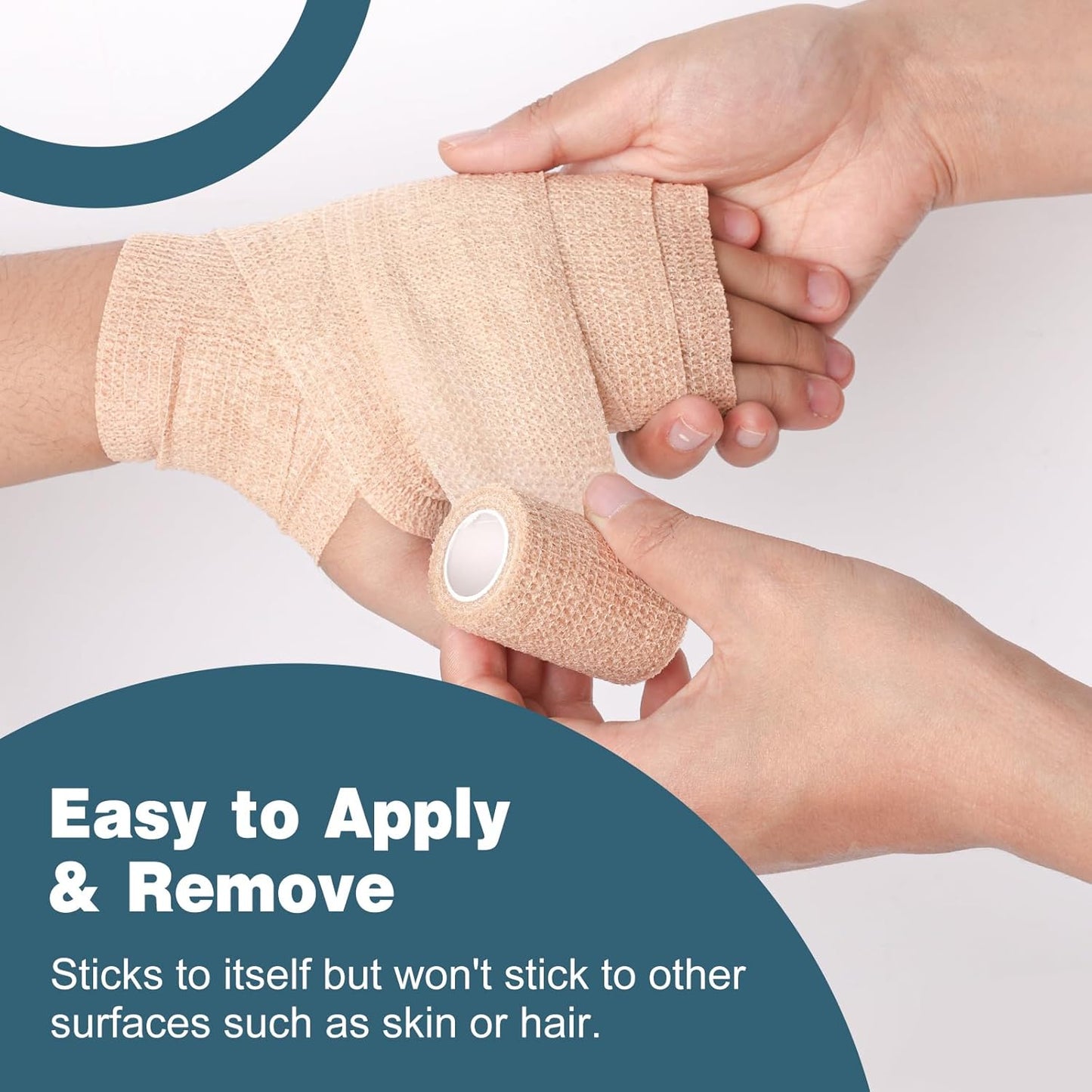 AZEN 16 Pack Self Adhesive Bandage Wrap, 2" X 5 Yards Elastic Cohesive Bandage Wrap, Skin Color Athletic Tape, Vet Wrap, Ankle Tape, Tattoo Grip Tape Wrap