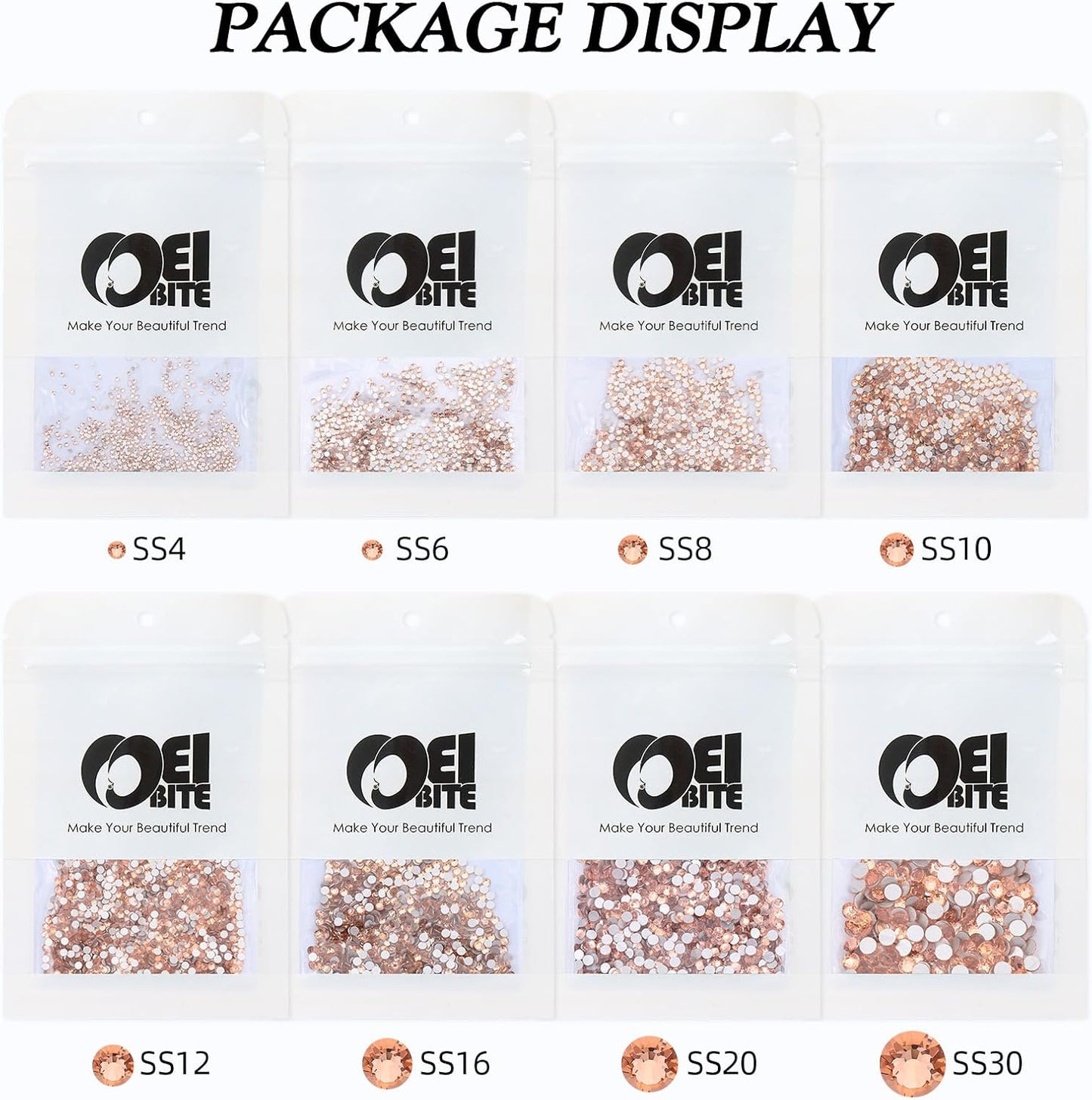 Champagne Flatback Rhinestones, Glass Rhinestones for Nail Art and Craft, Glue Fix, Loose Crystal Gemstones(Champagne, SS10, 1440pcs, 2.7-2.8mm)