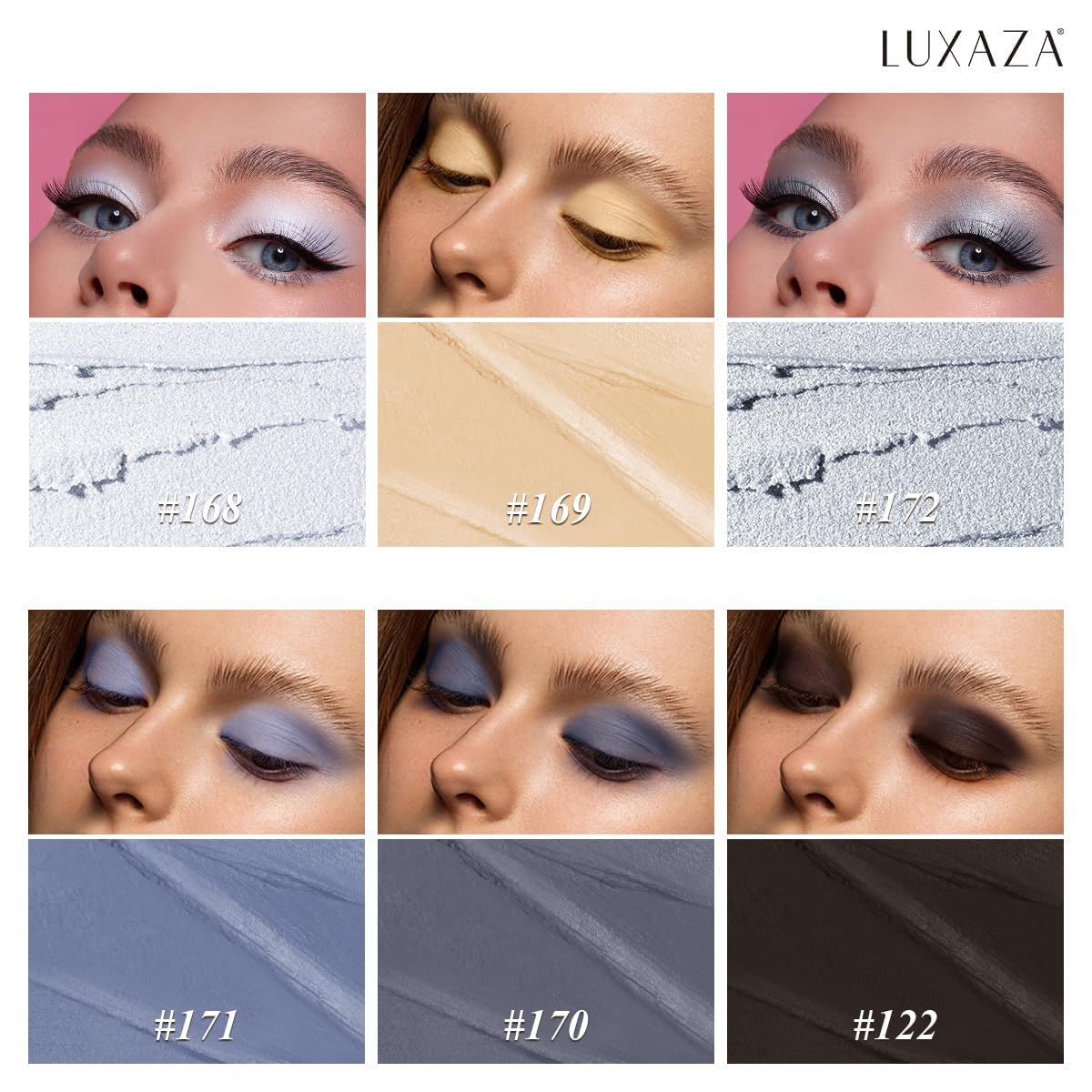 Blue Eyeshadow Stick 6PCS Set, Metallic Shimmer Matte Cream Eye Shadow Palette Eyeliner Brightener Pencil Crayon, Halloween Makeup - Mermaidcore