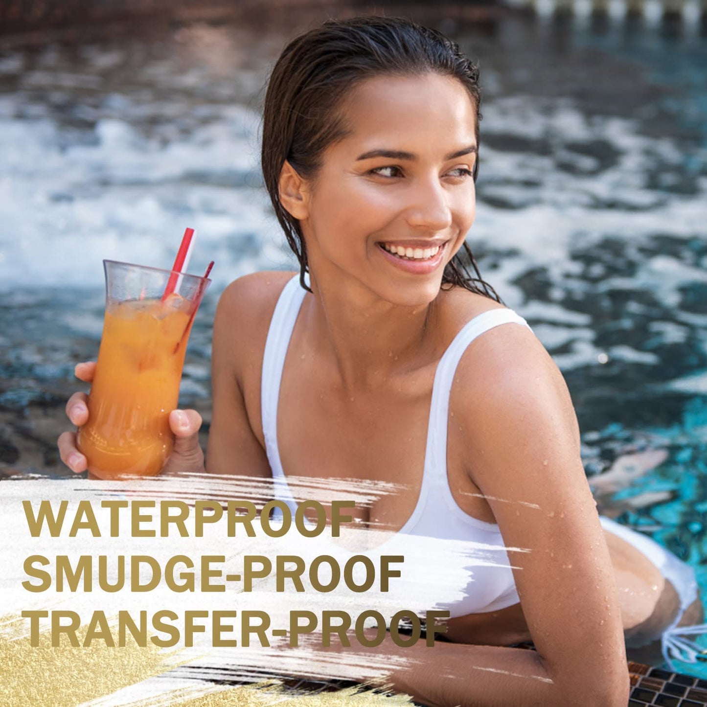 LAVONE Eyebrow Stamp Stencil Kit - Brow Stamp Trio with Waterproof Eyebrow Pencil, Pomade, 20 Stencils, Dual-ended Brush and Sponge Applicator - Ash Brown