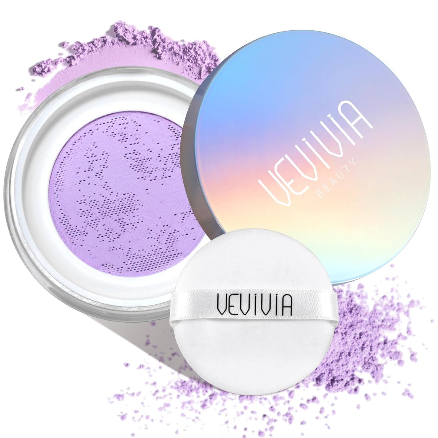 Vevivia Setting Powder - Creaseless Face Powder, Long Lasting Loose Powder Makeup with Blurring and Natural Finish, Loose Setting Powder for All Skin Types, Shine Control, Up to 24 Wear, Lavender
