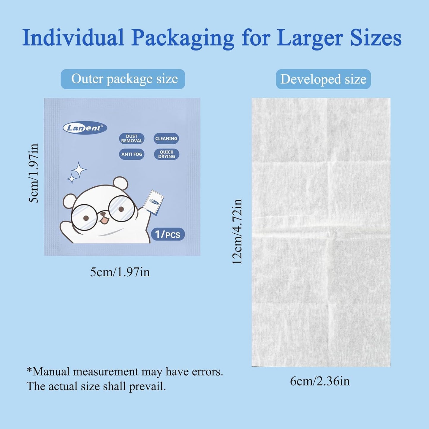 （200 PCS) Anti-Fog Lens Wipes Pre-Moistened Anti-Fog Wipes| Glasses Cleaner Safely Cleans Glasses, Sunglasses, Phone Screen, Electronics & Camera Lens