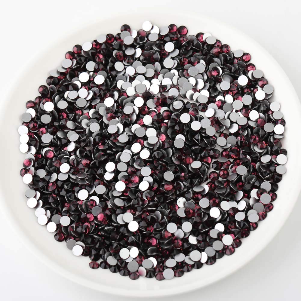 beadsland Flat Back Crystal Rhinestones Round Gems, Amethyst(2.7-2.8mm) SS10/1440pcs