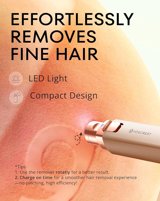 Rechargeable Facial Hair Removal for Women: 2-in-1 Electric Eyebrow and Facial Hair Removal Device - Suitable for eyebrows chin cheeks Features a built-in LED light