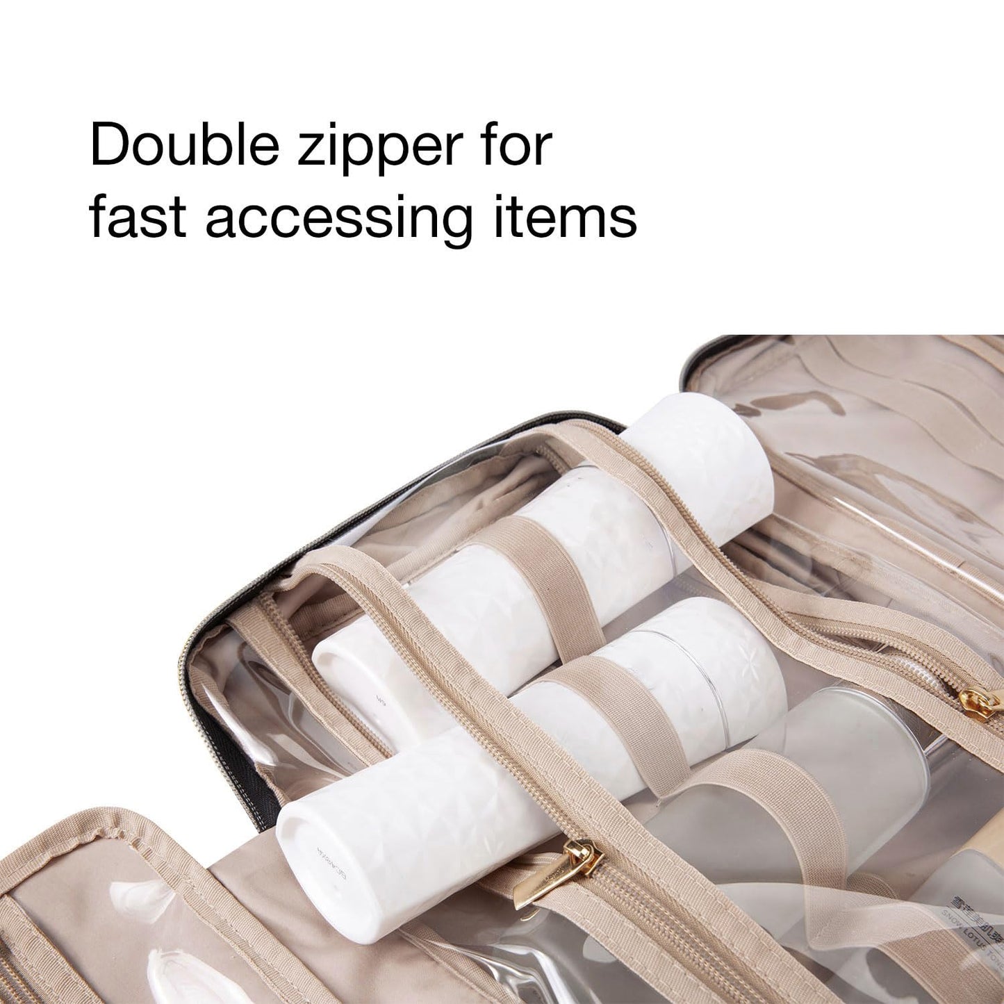 BAGSMART Toiletry Bag Travel Bag with Hanging Hook, Water-resistant Makeup Cosmetic Bag Travel Organizer for Accessories, Shampoo, Full Sized Container, Toiletries (Green Paisley, Large)