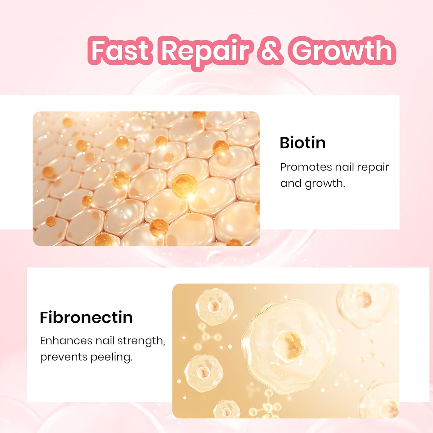 Beetles Nail Strengthener, Air Dry Pink Neutral Nail Polish Strengthener and Growth Nail Growth Treatment Nail Strengthener for Thin Nails and Growth