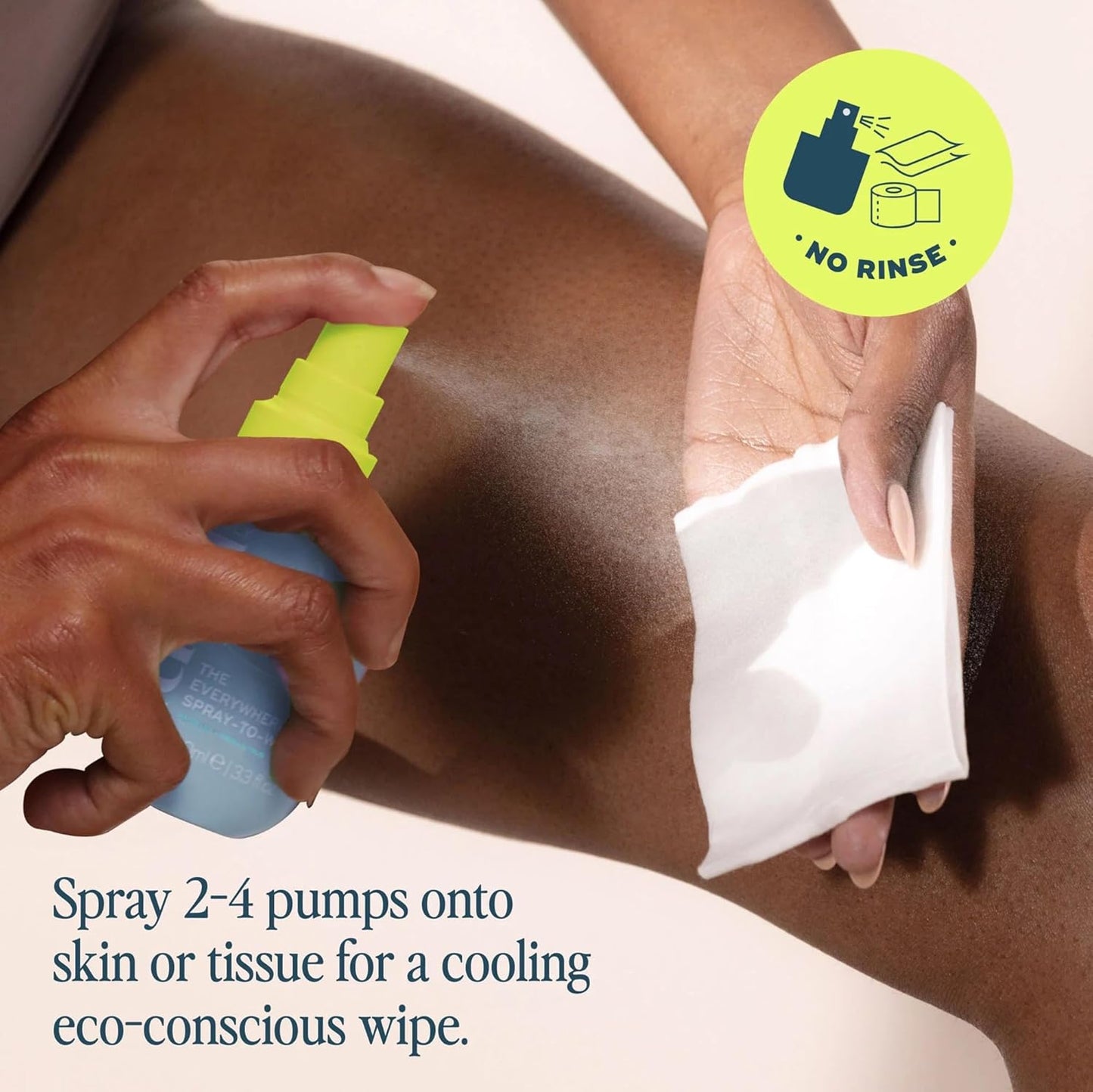 Luna Daily The Everywhere Spray-To-Wipe | Cooling Body Mist & Hydrating pH-Balanced Feminine Care | Cooling Water Lily + Fresh Citrus | Anti-Chafing & Odor Control 80ml