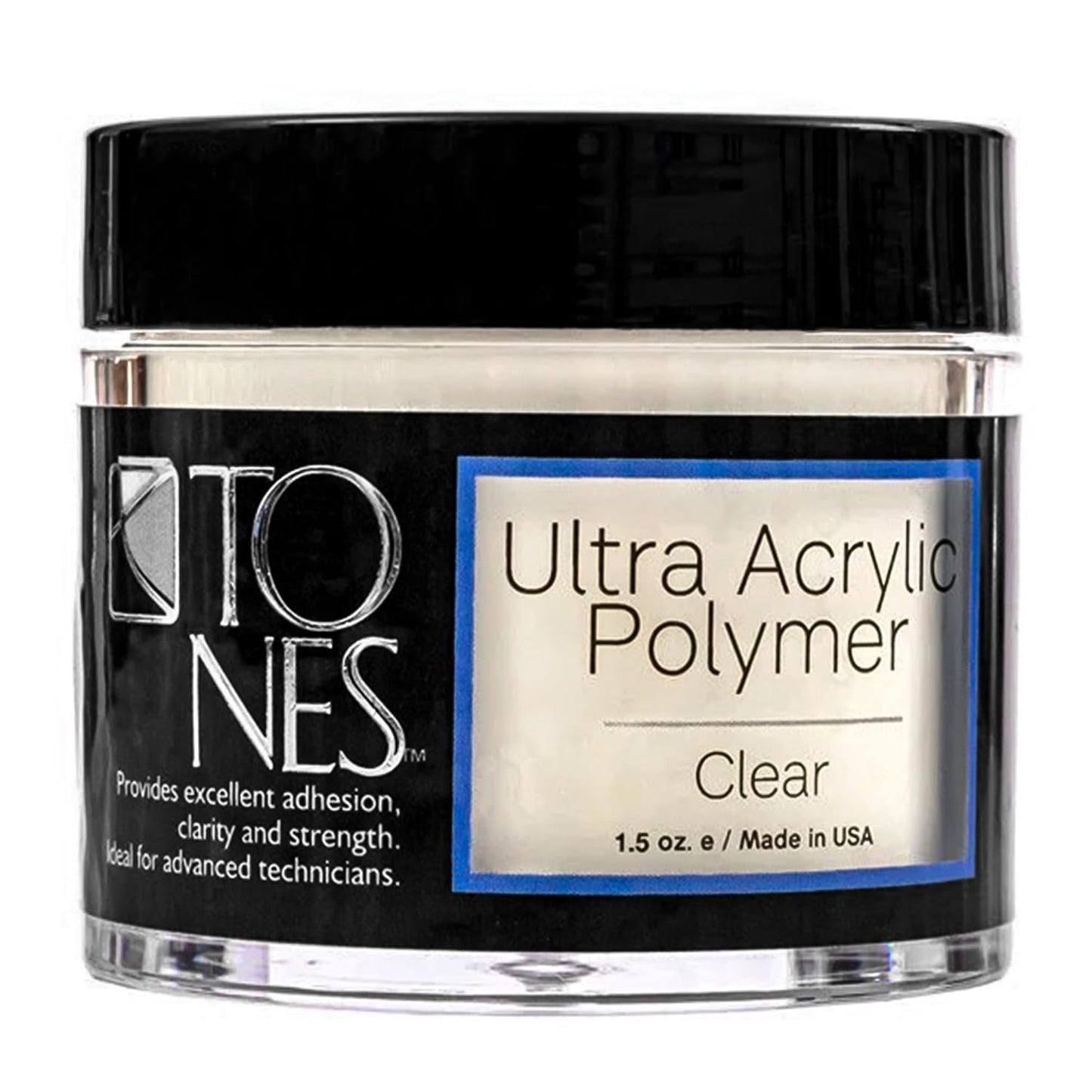 Tones Pro Acrylic Nail Powder, Sparkling Clear (Clear with Sparkles), (8.5 Fl Oz) - Long-Lasting & Non-Yellowing Polymer for Salon Quality Nail Extensions & 3D Art