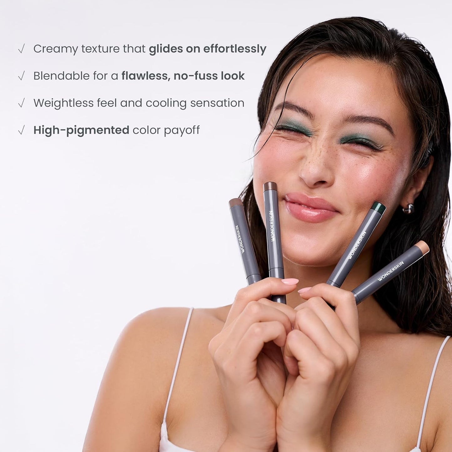 Wonderskin IYKYK Eyeshadow Stick - Longwear Eye Shadow Sticks, Budge-Proof & Waterproof Shimmer Eyeshadow Stick with Built-in Sharpener (Green Smoke)