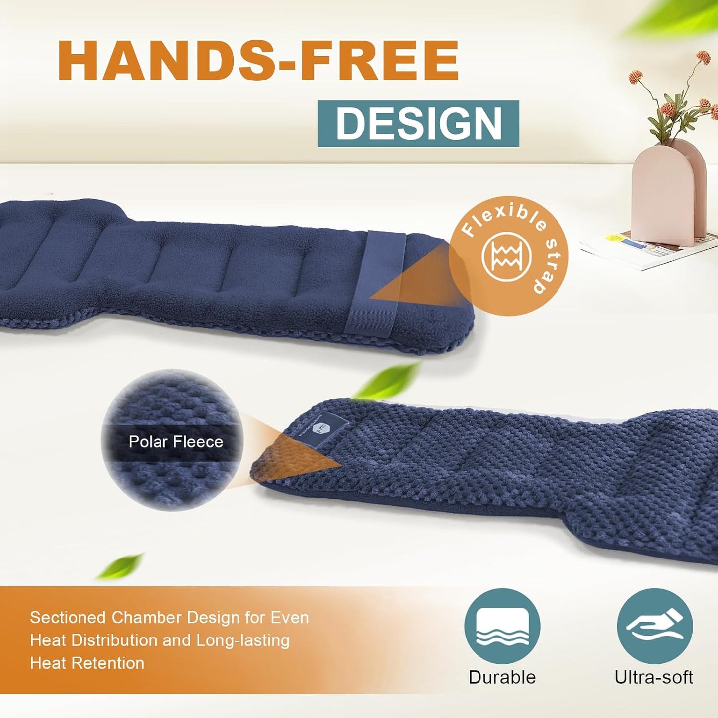 uncn Microwavable Heating Pads for Neck and Shoulders Pain Relief Microwave Heat Pack Versatile Weighted Moist Heated Neck Wrap Reusable Herbal Nature Calming Beanbag Warm Compress 29X7 in 2.4Pounds