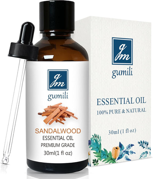 Sandalwood Essential Oil, Home Fragrance Oil Scent Oils for Perfume, Diffuser, Skin, Hair, Roll On - 1 Oz