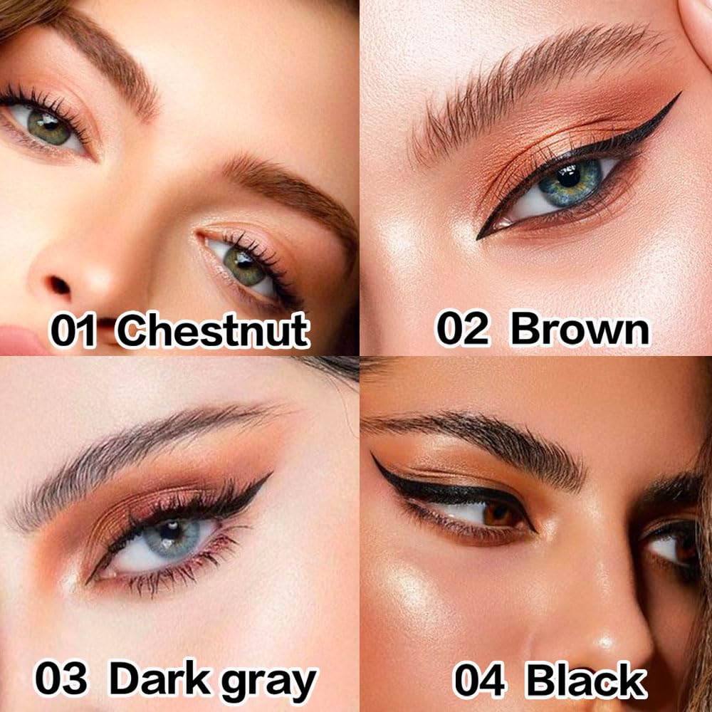 Eyebrow Ink Pencil by Brow Stylist -Micro 4 Point Brow Pen Lift & Snatch Eyebrow Pen Kits with 3 Eyebrow Stencil Long-Lasting Waterproof Natural Eyebrow Hair (4Pcs 01#&02#&03#&04#)