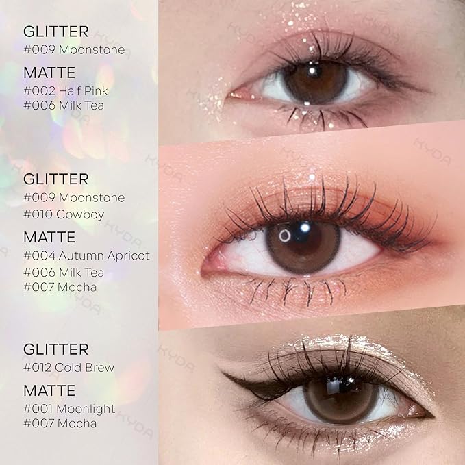 KYDA Single Matte Eyeshadow - Sheer Off White Vanilla, Ultra-fine Lightweight Powder, Brightening Primer, Multiuse Blendable Eyes Makeup, Moonlight