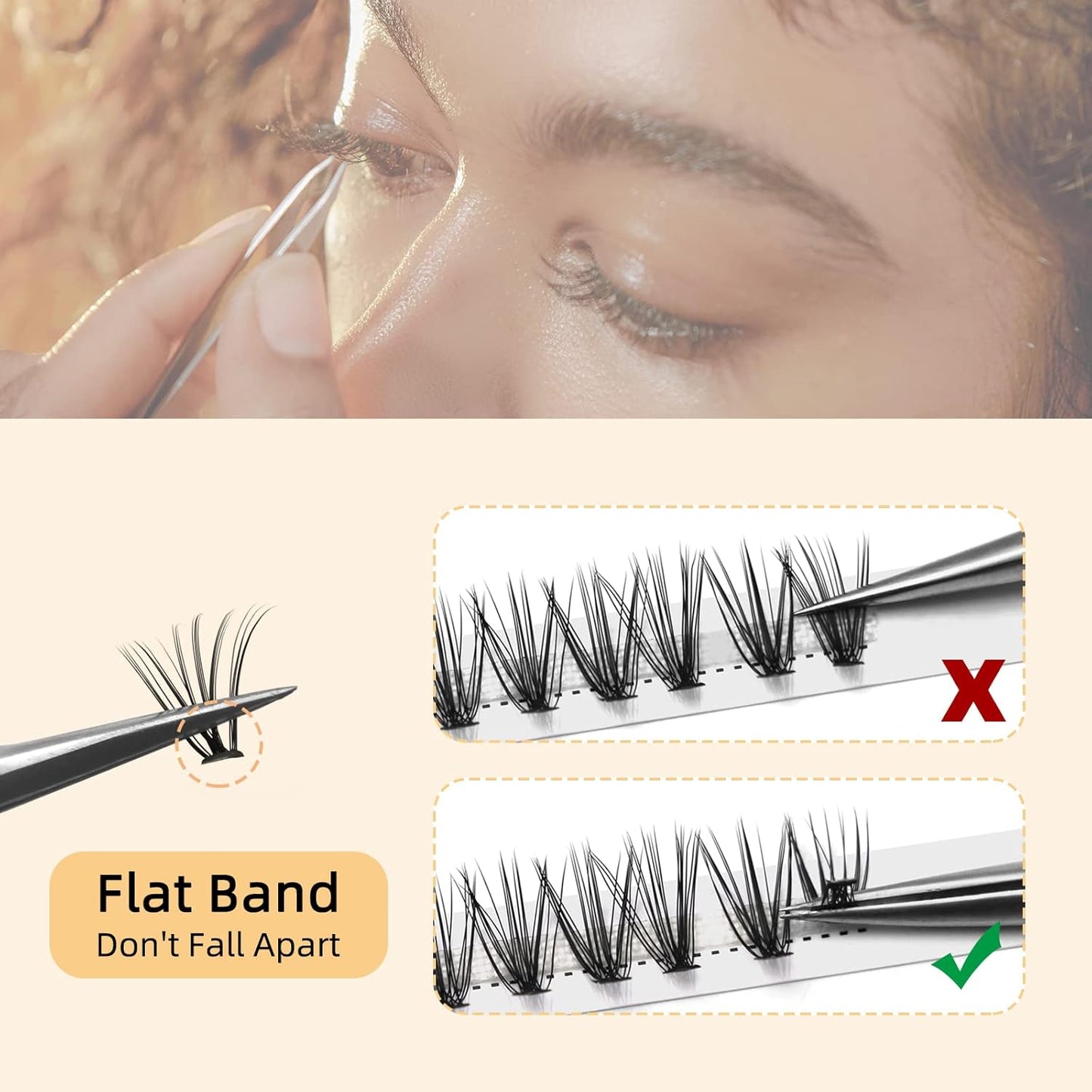 QUEWEL Cluster Lashes 240Pcs Individual Lashes 20D 0.07D Curl 16mm Knot-Free Lash Extensions Clusters Lashes Soft&Natural False Eyelashes Individual DIY Eyelash Extension at Home(20D 0.07D 16)