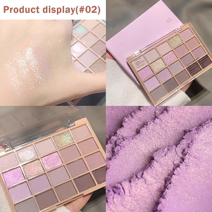 20Colors Nude Light Pink Purple Basics Matte Eyeshadow Palette,Eye Shadow Travel Makeup Palette all in one Long Lasting Waterproof Ultra-Blendable,Great for Travel Gift Kit