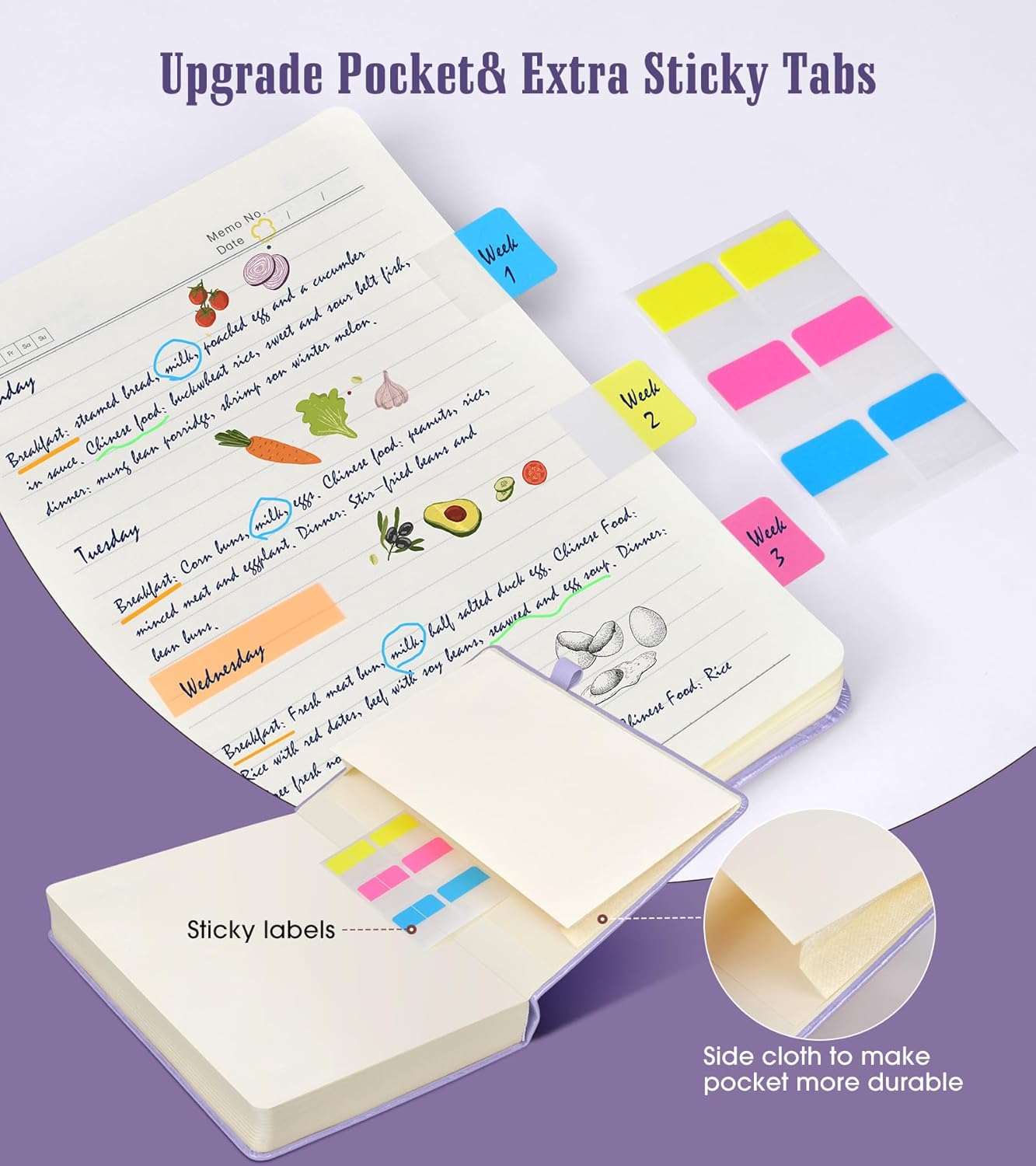 Lined Journal Notebook, 365 Pages B5 Large Journals for Writing Ruled Notebook, Hardcover Leather Journal for Women Men, Daily Notebook for Work, Note Taking, 100Gsm Thick Paper( 7.6'' X 10'' Purple)