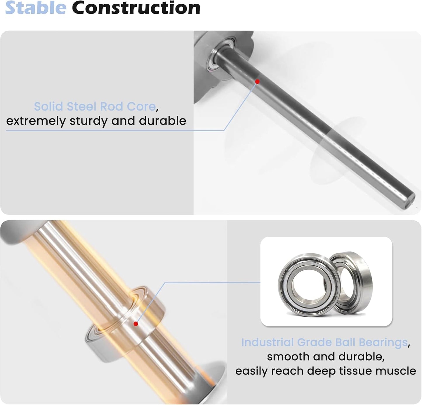 KITWILD Muscle Roller Stick, Massage Roller Stick for Athletes, Body Massage Stick for Muscles Deep Tissue, Muscle Relaxation Roller for Physical Therapy, Myofascial Release, and Yoga Therapy, Blue