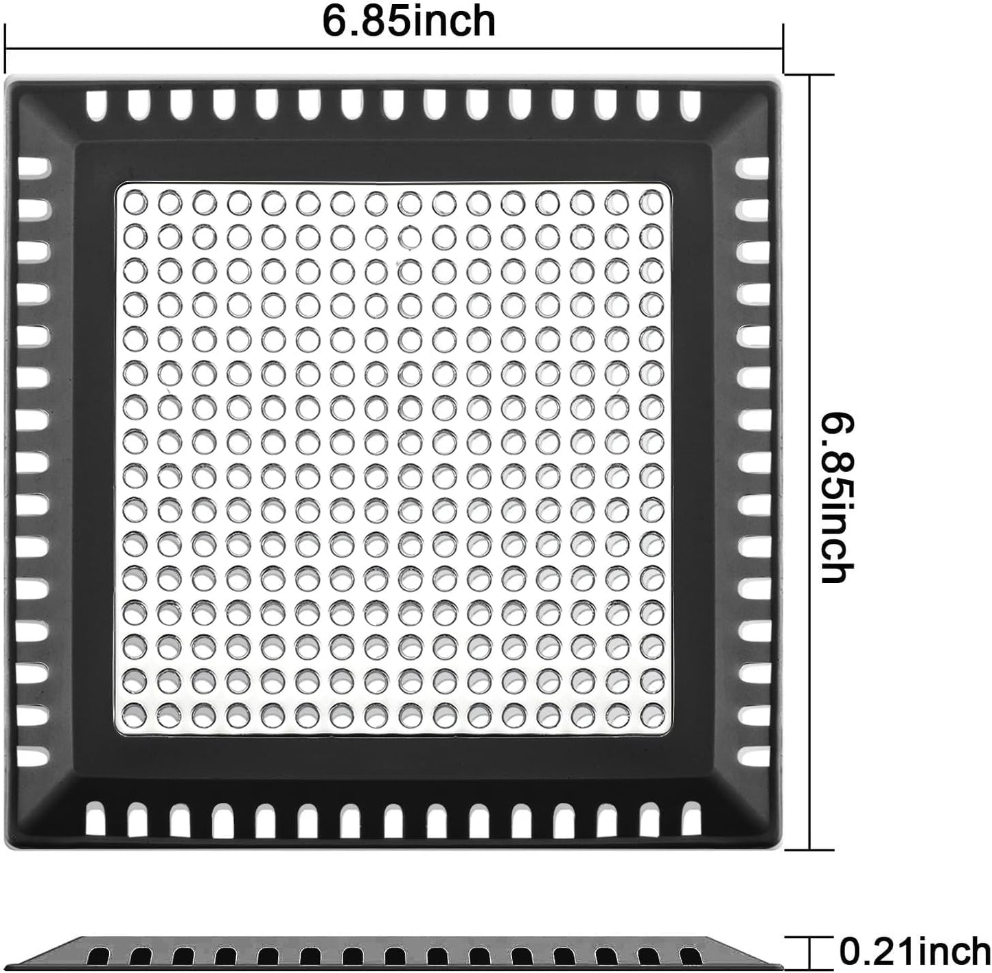 Shower Drain Hair Catcher/Drain Strainer/Shower Drain Cover for Bathroom Floor Drain, Stainless Steel and Silicone (6 inch, Black)