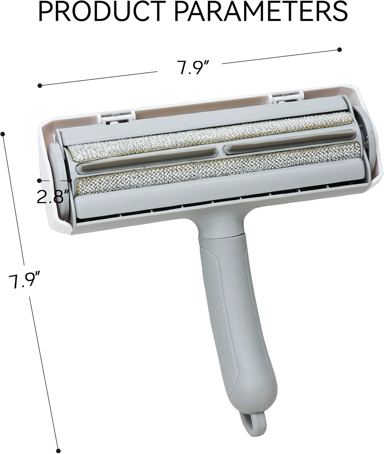 Pet Hair Remover & Lint Roller - Removes Cat/Dog Hair from Car Interiors, Furniture, Couches, Carpets, and Bedding - Reusable & Washable Animal Fur Removal Tool for Pet Owners (White&Gray)