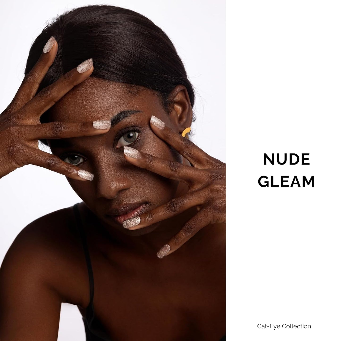 NAILOG Semi Cured Gel Nail Strips - 34 pcs | Buy 2 Get 1 UV Lamp | Long Lasting Nail Polish Sticker Wraps with Glossy Gel Finish, Nude Gleam