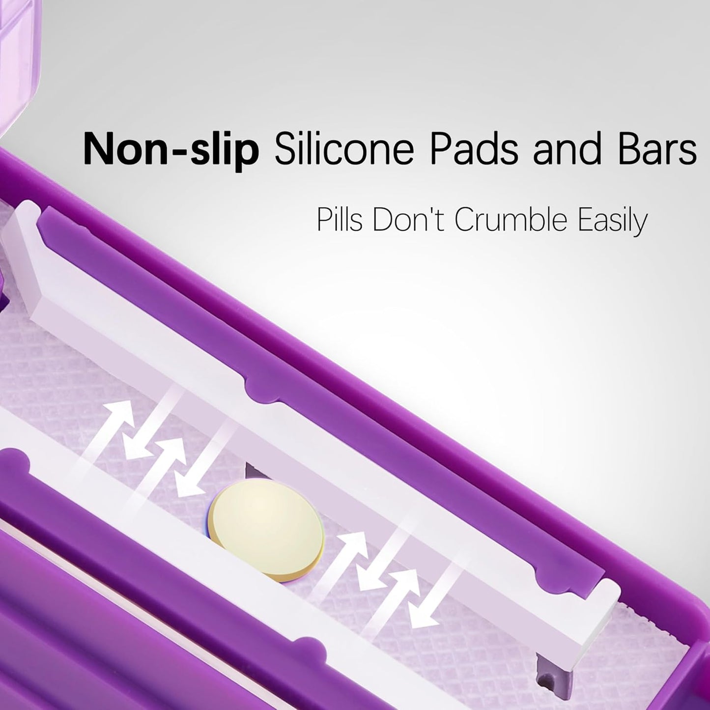 Pill Cutter Splitter for Small and Tiny Pills, Pill Cutter for Small or Large Pills, Pill Splitter for Multiple Pills at a Time with Centering Device and Stainless Steel Blade (Purple)