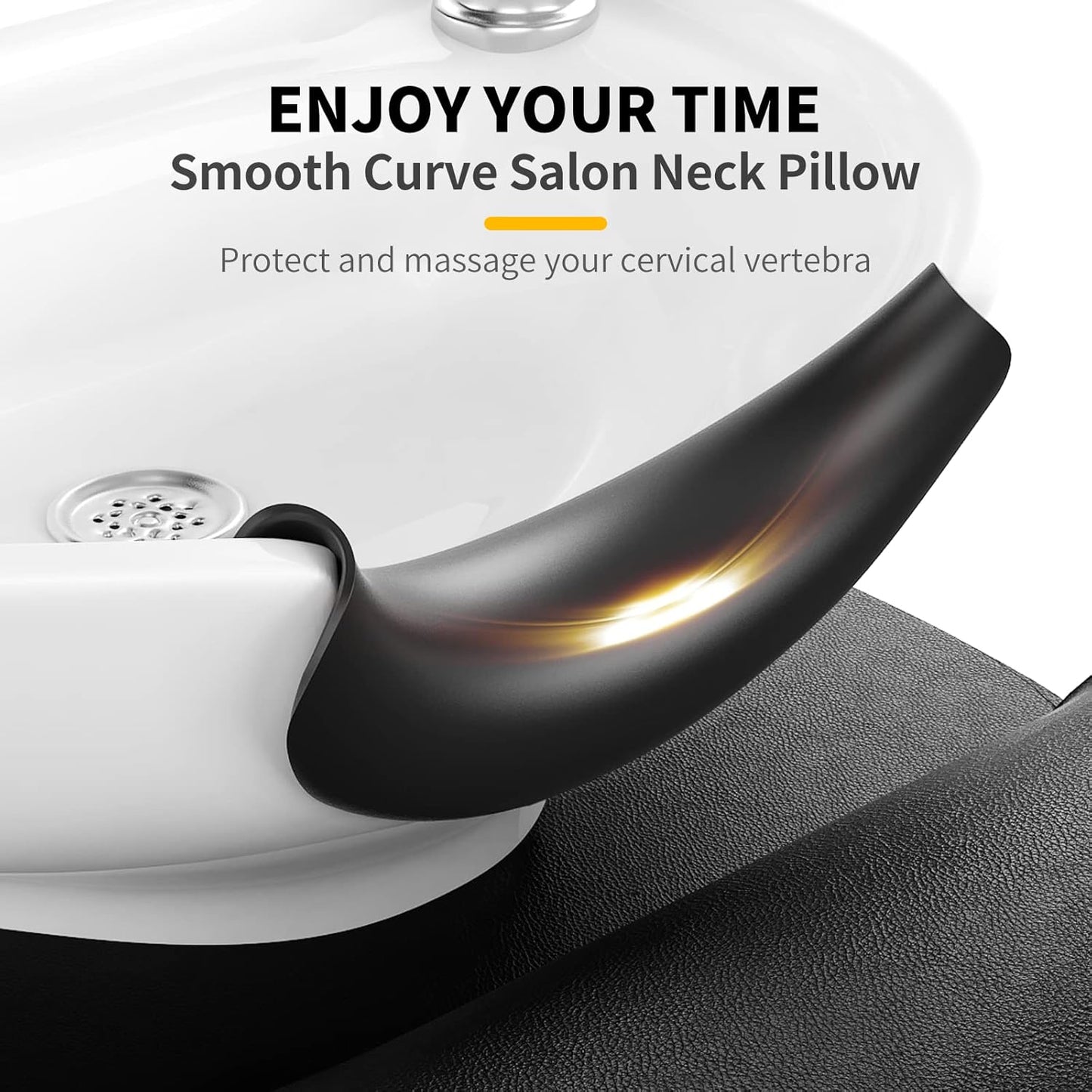 AISEELY Shampoo Bowl Neck Rest with Suction Cup, Silicone Neck Rest for Salon Sink, Shampoo Neck Cushion, Non-Slip Salon Neck Rest for Hair Washing Sink Neck Support, Neck Rest for Wash Basin