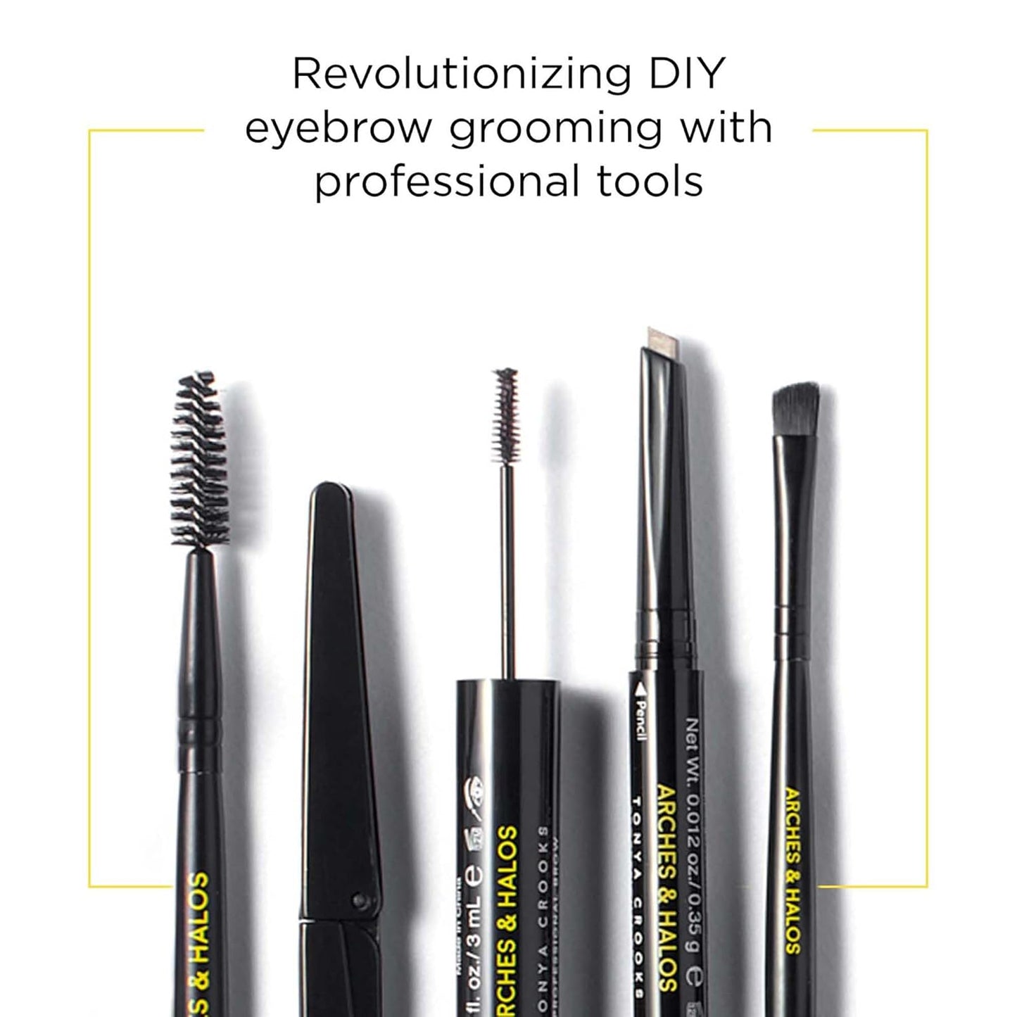 Arches and Halos Angled Bristle Tip Waterproof Brow Pen - Water Based and Smudge Proof Eyebrow Pencil - Extended Wear - Dark Brown - 0.051 oz