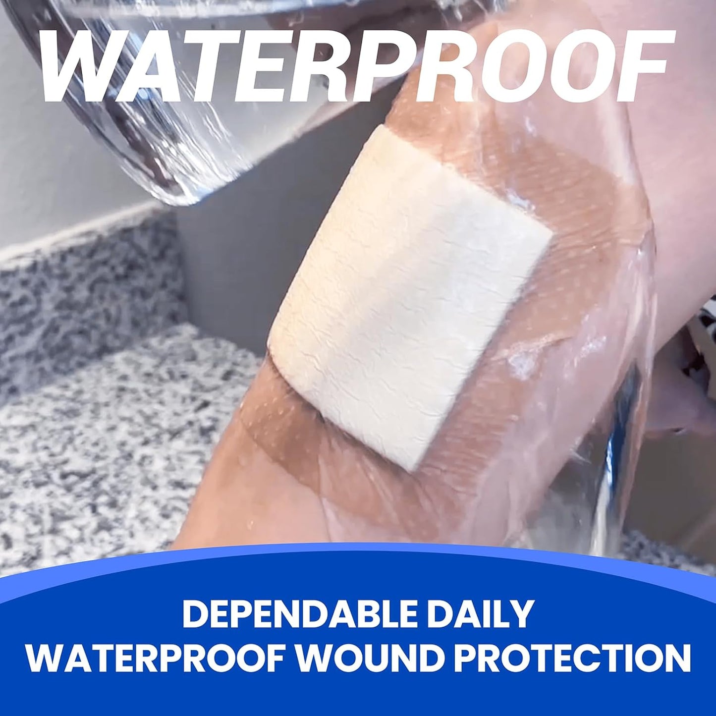 Large Waterproof Bandages 4x4 Silicone Foam Dressing for Sensitive Skin Wound Care, Adhesive Cohesive Pad with Border for First Aid, 10 PCS, Post Surgical and Trauma Care, Burn